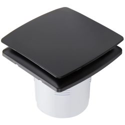 CERANO - Koupelnový axiální hranatý ventilátor - 12W, potrubí 100mm - černá matná (CER-605701)
