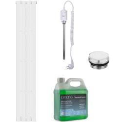CERANO - Koupelnový elektrický radiátorový set Arlen - 600W - bílá matná - 1800x300 mm (CER-449711)