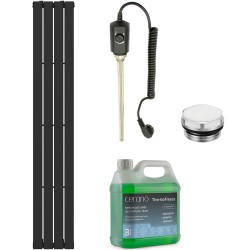 CERANO - Koupelnový elektrický radiátorový set Arlen - 600W - černá matná - 1800x300 mm (CER-426578)