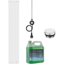 CERANO - Koupelnový elektrický radiátorový set Arlen - WIFI - 600W - bílá matná - 1800x300 mm (CER-455558)