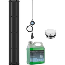 CERANO - Koupelnový elektrický radiátorový set Arlen - WIFI - 600W - černá matná - 1800x300 mm (CER-435972)