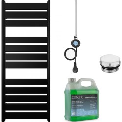 CERANO - Koupelnový elektrický radiátorový set Arturo - WIFI - 600W - černá matná - 1200x500 mm (CER-978826)