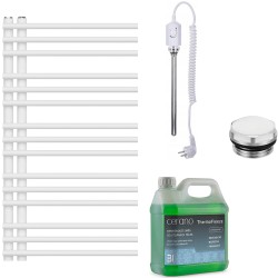 CERANO - Koupelnový elektrický radiátorový set Burke - L/P - 300W - bílá matná - 1000x500 mm (CER-406616)
