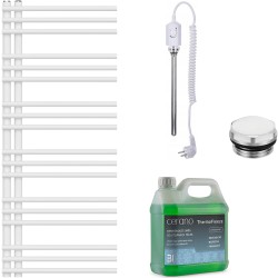 CERANO - Koupelnový elektrický radiátorový set Burke - L/P - 300W - bílá matná - 1200x500 mm (CER-213118)