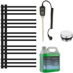 CERANO - Koupelnový elektrický radiátorový set Burke - L/P - 300W - černá matná - 1000x500 mm (CER-373506)