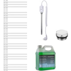 CERANO - Koupelnový elektrický radiátorový set Burke - L/P - 600W - bílá matná - 1500x500 mm (CER-260083)