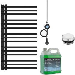 CERANO - Koupelnový elektrický radiátorový set Burke - L/P - WIFI - 300W - černá matná - 1000x500 mm (CER-381557)
