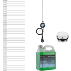 CERANO - Koupelnový elektrický radiátorový set Burke - L/P - WIFI - 600W - bílá matná - 1600x500 mm (CER-312998)