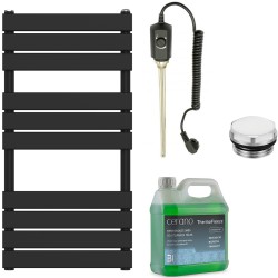 CERANO - Koupelnový elektrický radiátorový set Claude - 300W - černá matná - 1000x500 mm (CER-081474)
