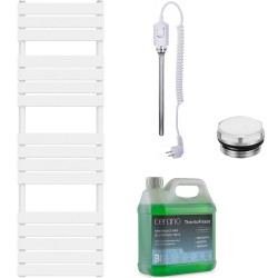 CERANO - Koupelnový elektrický radiátorový set Claude - 600W - bílá matná - 1600x500 mm (CER-172134)
