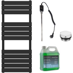 CERANO - Koupelnový elektrický radiátorový set Claude - 600W - černá matná - 1200x500 mm (CER-680554)