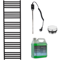 CERANO - Koupelnový elektrický radiátorový set Fulgiduson - 600W - černá matná - 1800x530 mm (CER-680540)