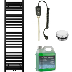 CERANO - Koupelnový elektrický radiátorový set Lincoln - 600W - černá matná - 1800x500 mm (CER-978845)