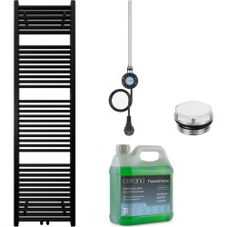 CERANO - Koupelnový elektrický radiátorový set Lincoln - WIFI - 600W - černá matná - 1800x500 mm (CER-680543)