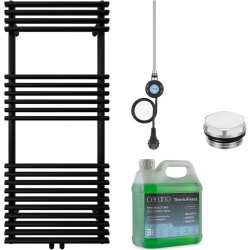 CERANO - Koupelnový elektrický radiátorový set Luigi - WIFI - 600W - černá matná - 1200x500 mm (CER-978846)