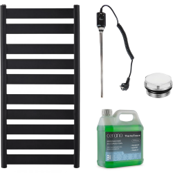 CERANO - Koupelnový elektrický radiátorový set Marco - 600W - černá matná - 1125x550 mm (CER-680516)