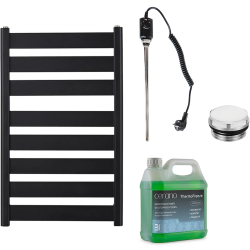 CERANO - Koupelnový elektrický radiátorový set Marco - 600W - černá matná - 920x550 mm (CER-680515)