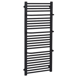 CERANO - Koupelnový radiátor Antonio - integrované držáky na ručníky - boční připojení - 655W - černá matná - 1180x550 mm (LIV-WD-26-55)