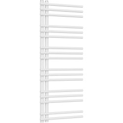 CERANO - Koupelnový radiátor Burke - L/P - asymetrické připojení 50mm - 430 W - bílá lesklá - 1200x500 mm (CER-104645)