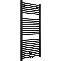 CERANO - Koupelnový radiátor Lincoln - středové připojení 50mm/boční - 366W - černá matná - 1200x500 mm (CER-429541)