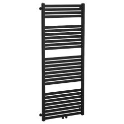 CERANO - Koupelnový radiátor Vincenzo - středové připojení 50mm/boční - 600W - černá matná - 1340x600 mm (LIV-WB-27-65H)
