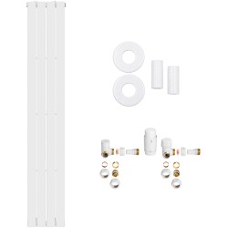CERANO - Koupelnový radiátorový set Arlen - ústřední vytápění - boční připojení - 558W - bílá matná - 1800x300 mm (CER-442899)