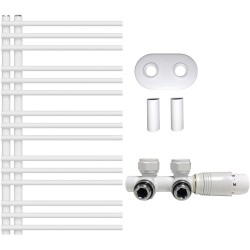 CERANO - Koupelnový radiátorový set Burke - ústřední vytápění - asymetrické připojení 50 mm - 359W - bílá matná - 1000x500 mm (CER-404216)