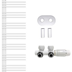 CERANO - Koupelnový radiátorový set Burke - ústřední vytápění - asymetrické připojení 50 mm - 513W - bílá matná - 1500x500 mm (CER-257001)