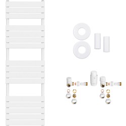 CERANO - Koupelnový radiátorový set Claude - ústřední vytápění - boční připojení - 767W - bílá matná - 1600x500 mm (CER-158488)