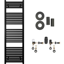 CERANO - Koupelnový radiátorový set Donovan - ústřední vytápění - 477W - černá matná - 1600x500 mm (CER-000132)