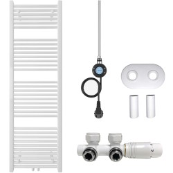 CERANO - Koupelnový radiátorový set Lincoln - kombinované výtápění, wifi tyč - středové připojení 50 mm - 300W - bílá lesklá - 1600x500 mm (CER-663394)