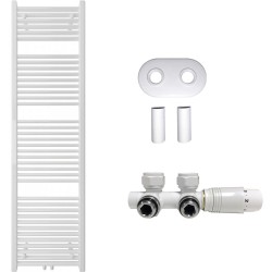 CERANO - Koupelnový radiátorový set Lincoln - ústřední vytápění - středové připojení 50 mm - 559W - bílá lesklá - 1800x500 mm (CER-663418)