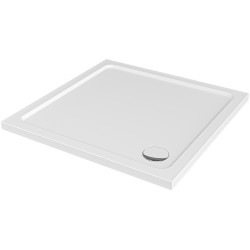 CERANO - Sprchová vanička čtvercová Brio - SMC/minerální kompozit - strukturovaná bílá - 80x80x4  (CER-679500)