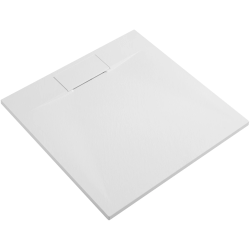 CERANO - Sprchová vanička čtvercová Enzo - SMC/minerální kompozit - strukturovaná bílá matná - 80x80x3  (CER-666043)