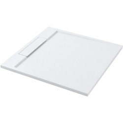 CERANO - Sprchová vanička čtvercová Loro - litý mramor - bílá matná - 90x90x3,5  (CER-437087)
