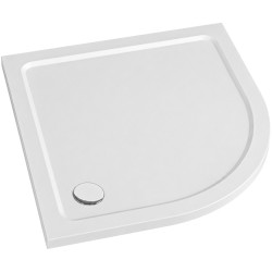 CERANO - Sprchová vanička čtvrtkruhová Brio - SMC/minerální kompozit - strukturovaná bílá - 80x80x4  (CER-679497)