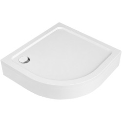 CERANO - Sprchová vanička čtvrtkruhová Brio - SMC/minerální kompozit - strukturovaná bílá - 90x90x4  + čelní panel + nožičky (CER-149065)