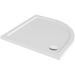 CERANO - Sprchová vanička čtvrtkruhová Brio - SMC/minerální kompozit - strukturovaná bílá - 90x90x4  (CER-679498)