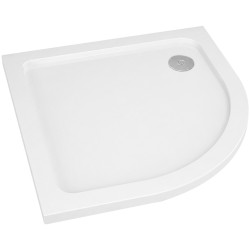 CERANO - Sprchová vanička čtvrtkruhová Piato - litý mramor - bílá lesklá - 90x90x3  (CER-476984)