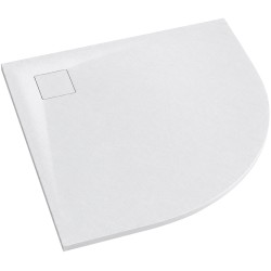 CERANO - Sprchová vanička čtvrtkruhová Quarto - SMC/minerální kompozit - strukturovaná bílá matná - 90x90x3  (CER-414761)