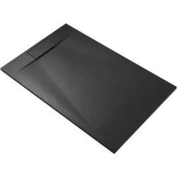 CERANO - Sprchová vanička obdélníková Enzo - SMC/minerální kompozit - strukturovaná černá matná - 120x90x3  (CER-666088)