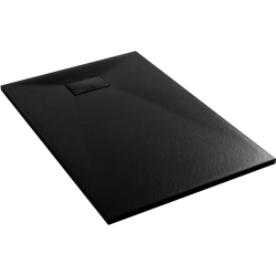 CERANO - Sprchová vanička obdélníková Gusto - SMC/minerální kompozit - strukturovaná černá matná - 160x80x3  (CER-414716)
