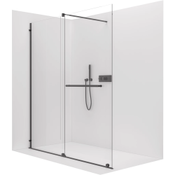 CERANO - Sprchová zástěna Walk-in Medin L/P - 8 mm - černá matná, transparentní sklo - 120x195  - dvoudílná posuvná (CER-478009)