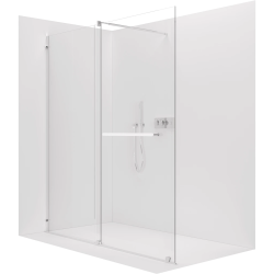 CERANO - Sprchová zástěna Walk-in Medin L/P - 8 mm - chrom, transparentní sklo - 160x195  - dvoudílná posuvná (CER-478000)