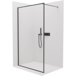 CERANO - Sprchová zástěna Walk-in Moreli L/P - 8 mm - černá matná, transparentní sklo - 60x200  (CER-417596)