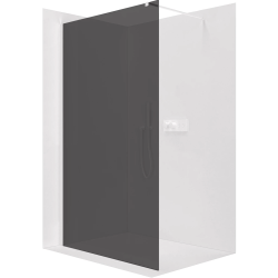 CERANO - Sprchová zástěna Walk-in Onyx Cube L/P - 8 mm - hranatá vzpěra - bílá matná, grafitové sklo - 30x200  (CER-8050BD71914)