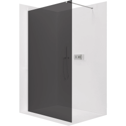 CERANO - Sprchová zástěna Walk-in Onyx Cube L/P - 8 mm - hranatá vzpěra - chrom, grafitové sklo - 30x200  (CER-8050BD71924)