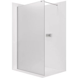 CERANO - Sprchová zástěna Walk-in Onyx Cube L/P - 8 mm - hranatá vzpěra - chrom, mléčné sklo- 60x200  (CER-8050BD531)