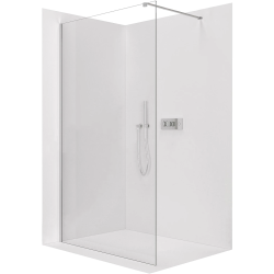 CERANO - Sprchová zástěna Walk-in Onyx Cube L/P - 8 mm - hranatá vzpěra - chrom, transparentní sklo - 30x200  (CER-DY101-50-202)