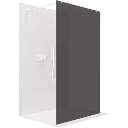 CERANO - Sprchová zástěna Walk-in Onyx Duo L/P - 8 mm - hranatá vzpěra - bílá matná, grafitové sklo - 50x200  (CER-8050BD1780)